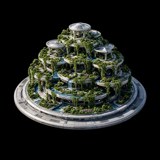 A larger Metonian base with terraced gardens