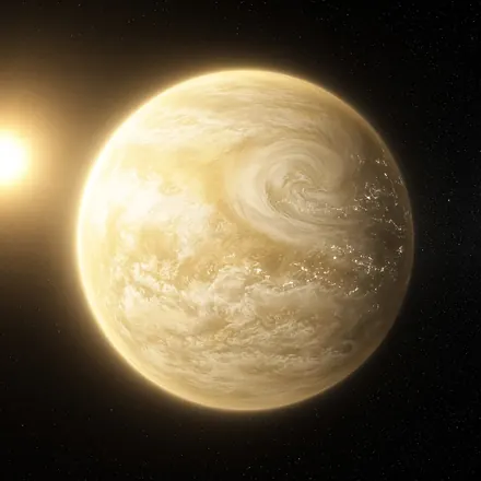 Venus wrapped in golden cloud